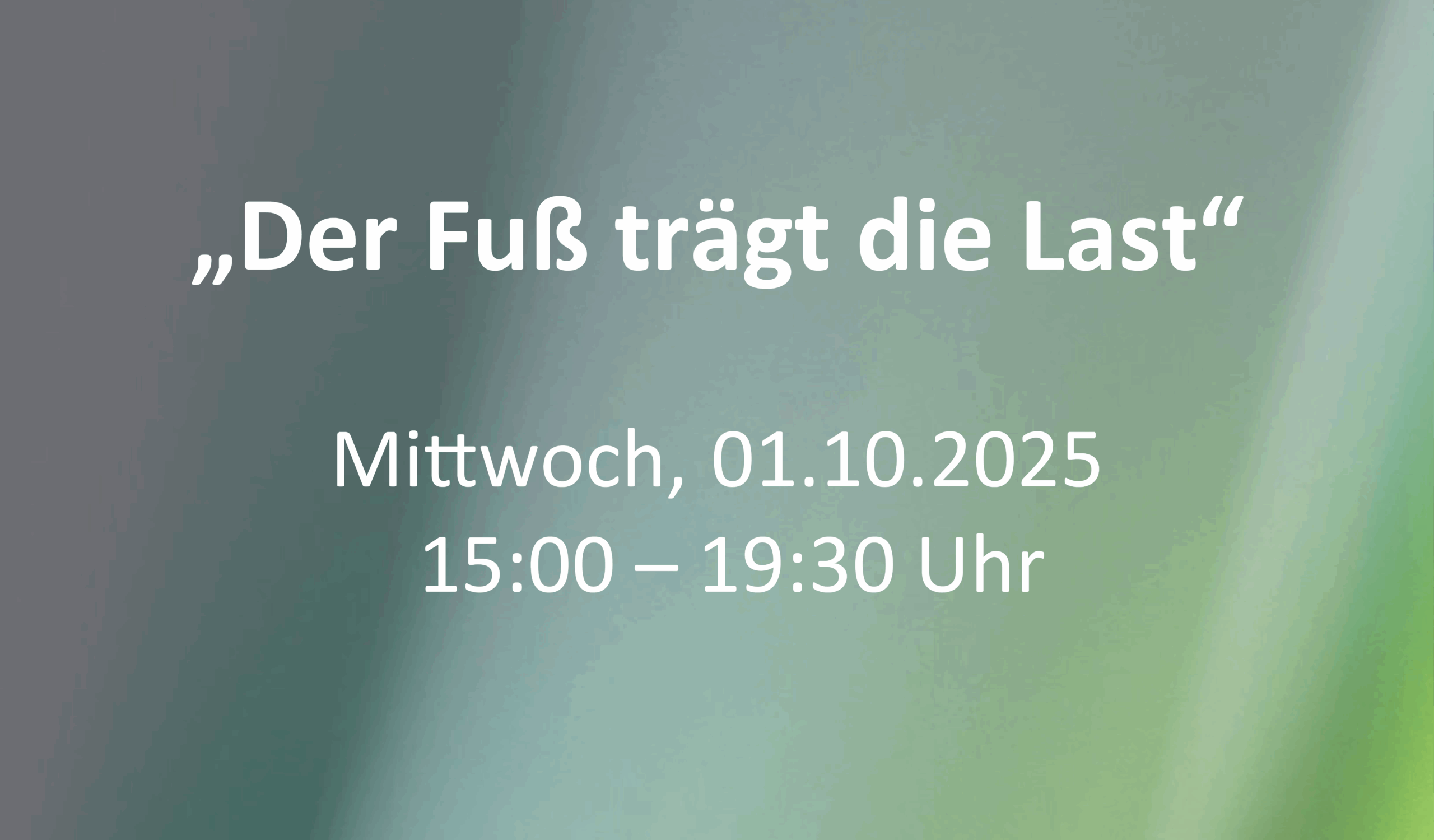 Der Fuß trägt die Last